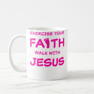Taza De Café Ejercita Tu Fe Camina Con Jesús Inspirando C