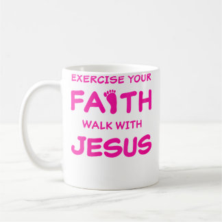Taza De Café Ejercita Tu Fe Camina Con Jesús Inspirando C