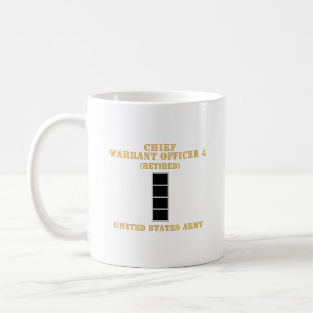 Taza De Café Ejército - Oficial Jefe de Orden 4 - CW04 - Retira (Izquierda)