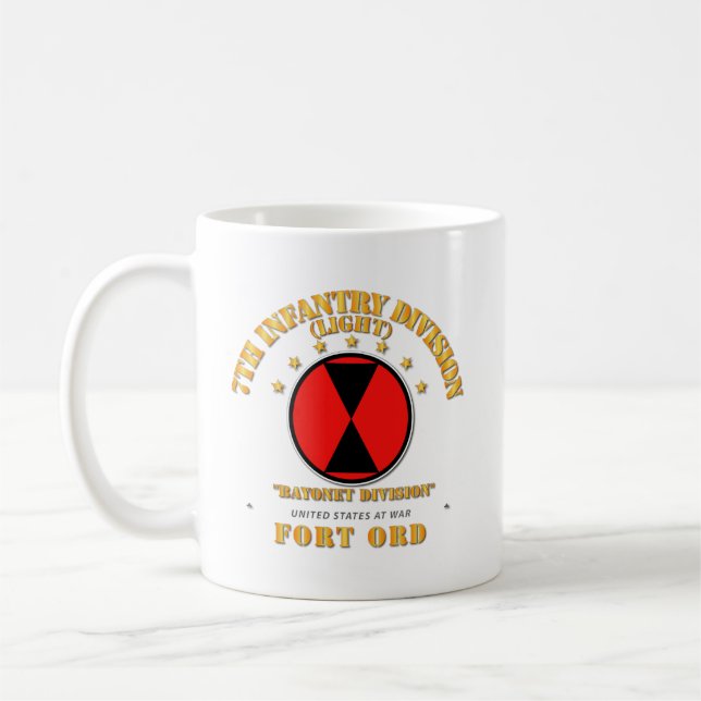 Taza De Café Ejército - Séptima División de Infantería - Ft Ord (Izquierda)