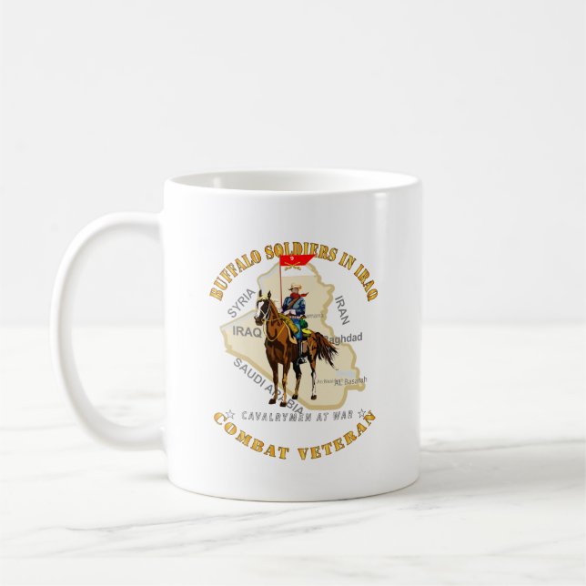 Taza De Café Ejército - Soldados de búfalos en Irak - Caballero (Izquierda)