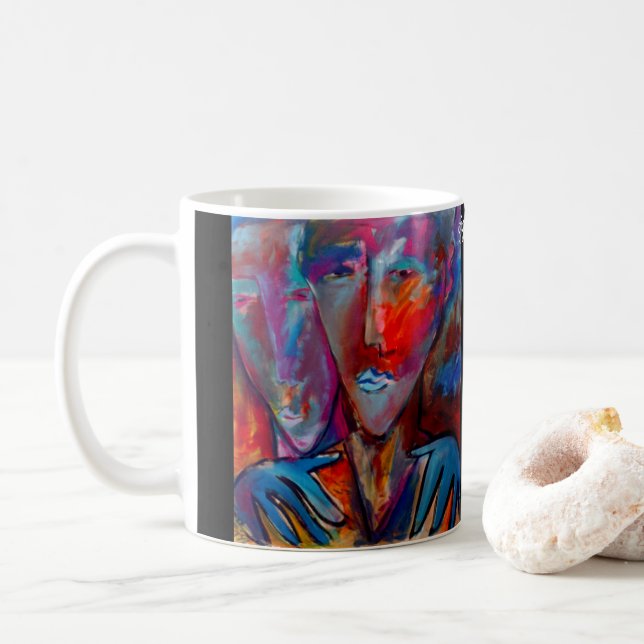 Taza De Café ejgoldguru - Acrílico - Hermanas en la Luz Azul (Con donut)