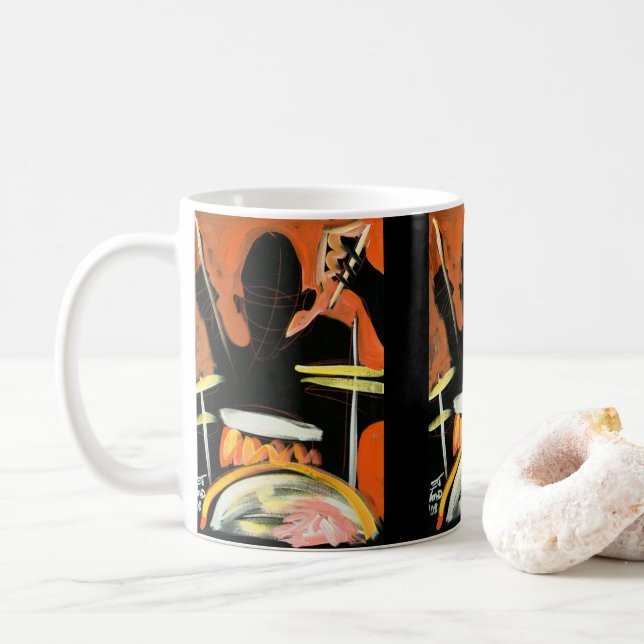 Taza De Café ejgoldguru - Acrílico - Un festín de tambores (Con donut)