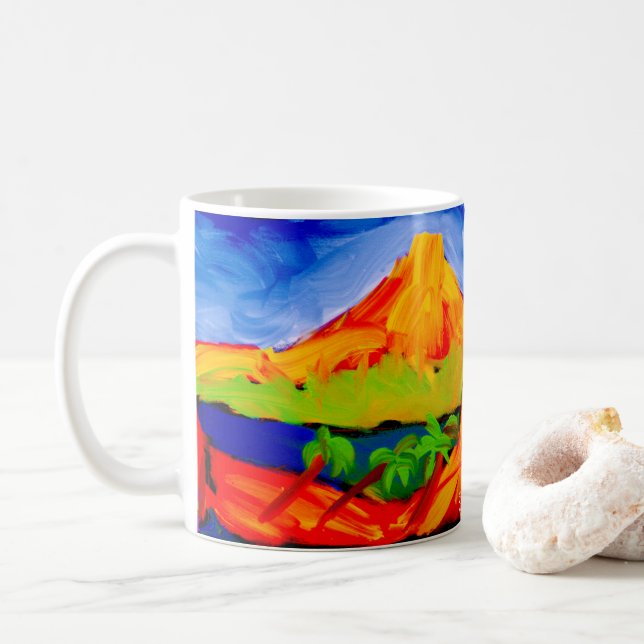 Taza De Café ejgoldguru - Acrylics - Serie del Mar del Sur (Con donut)