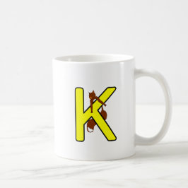 Taza De Café Ekorrmugg Bokstav K Vänsterhand Kaffemugg