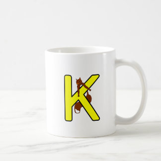 Taza De Café Ekorrmugg Bokstav K Vänsterhand Kaffemugg