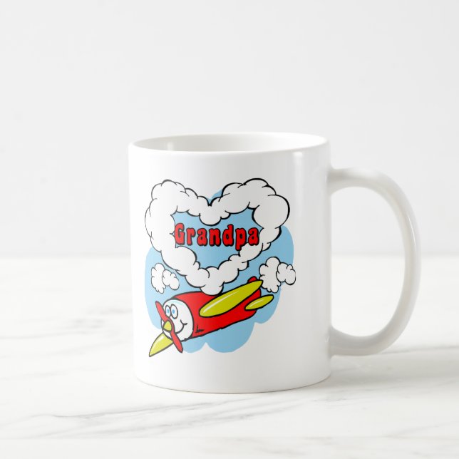 Taza De Café El abuelo del amor embroma el aeroplano (Derecha)