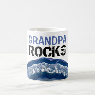 Taza De Café El ABUELO del *~* oscila la ágata azul lapidaria