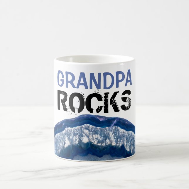 Taza De Café El ABUELO del *~* oscila la ágata azul lapidaria (Centro)
