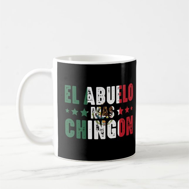 Taza De Café El Abuelo Mas Chingon Bandera de México Abuelo mex (Izquierda)