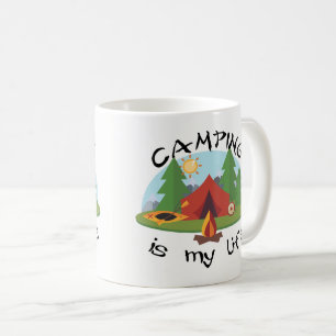 Taza De Café El acampar es mi tienda y bosque de la vida