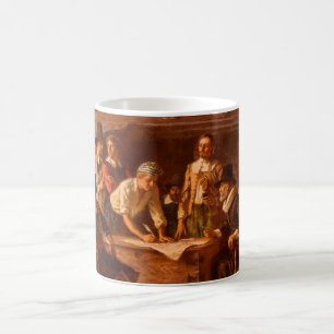 Taza De Café El acuerdo de Mayflower de Jean León Gerome Ferri