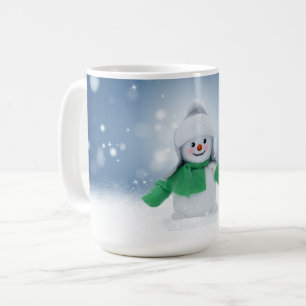 Taza De Café El adorable personaje de muñeco de nieve de Navida