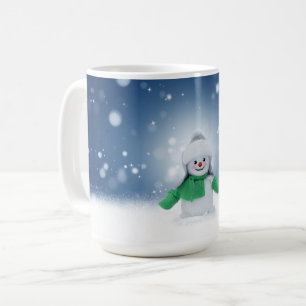 Taza De Café El adorable personaje de muñeco de nieve de Navida