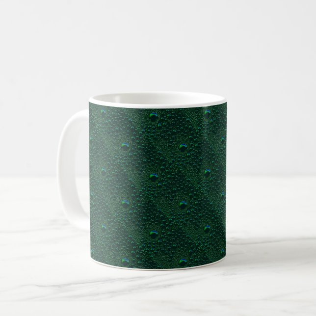 Taza De Café El agua cae sobre el Metalizado verde (Anverso izquierdo)