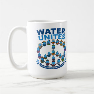 Taza De Café El agua une: Paz global y medio ambiente
