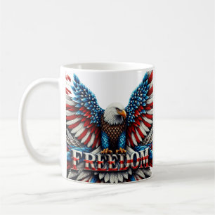 Taza De Café El águila calva estadounidense Patriótica Bandera