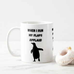 Taza De Café el aleteo del pingüino aplaude inapropiado vergonz