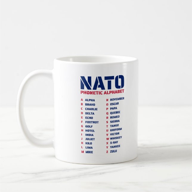 Taza De Café El alfabeto fonético de la OTAN (Izquierda)