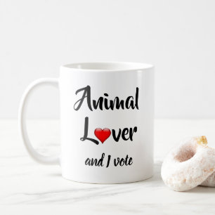 Taza De Café El amante de los animales y yo votamos