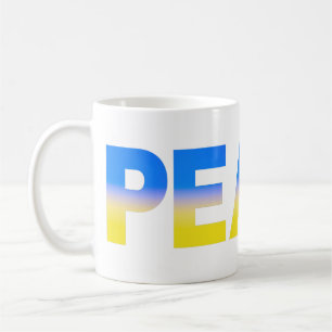 Taza De Café El amarillo azul de Ucrania inspiró la paz sin gue