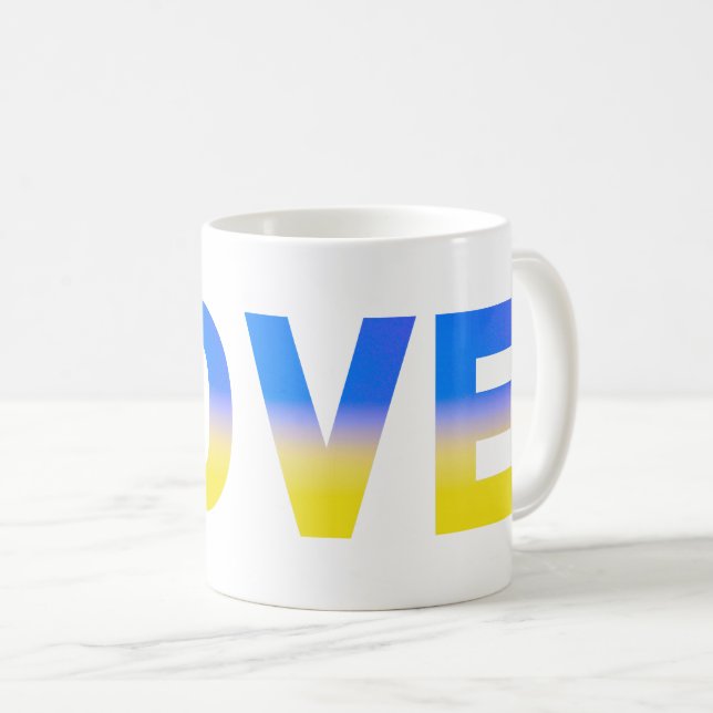 Taza De Café El amarillo azul de Ucrania inspiró la paz sin gue (Anverso derecho)