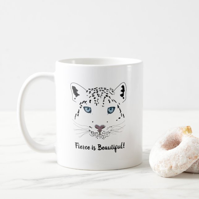 Taza De Café El ambiente del Leopardo de las Nieves y el vigor  (Con donut)