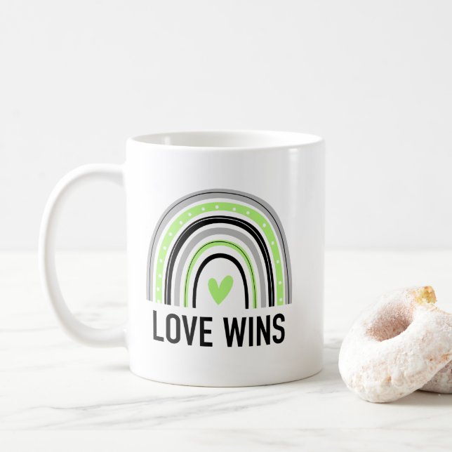Taza De Café El amor arcoiris masculino gana (Con donut)
