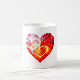 Taza De Café El amor cardíaco y el afecto vibrante