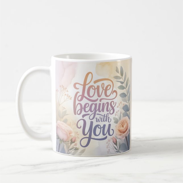 Taza De Café El amor comienza contigo San Valentín (Izquierda)