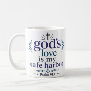 Taza De Café El Amor de Dios Es Mi Puerto Seguro Verdad Bíblica
