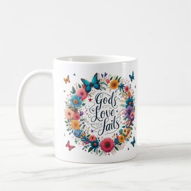Taza De Café El amor de Dios nunca falla (Izquierda)