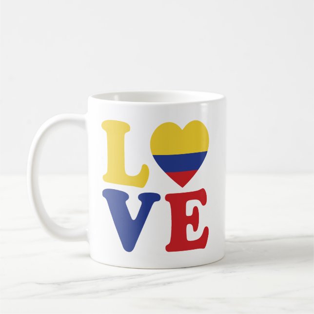 Taza De Café El amor de la bandera de Colombia fría (Izquierda)