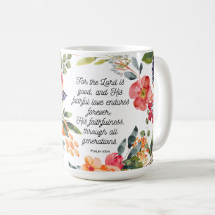 Taza De Café El amor del Señor perdura el salmo brillante peluc