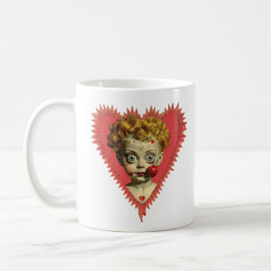 Taza De Café El amor duele divertido querubín ángel zombie muñe