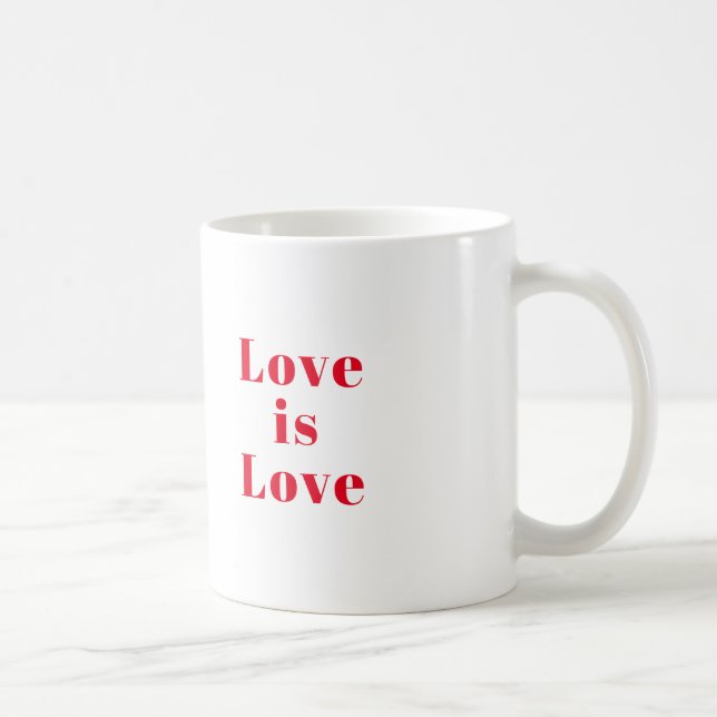 Taza De Café "El amor es amor" blanco rojo (Derecha)