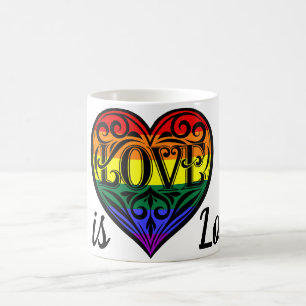 Taza De Café El amor es amor el corazón arcoiris LGBTQ
