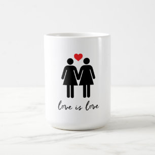 Taza De Café El amor es amor (las mujeres) + Corazón