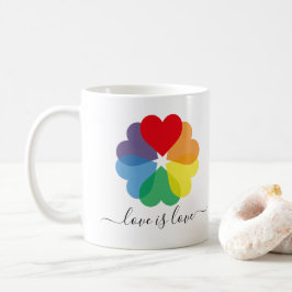 Taza De Café El amor es amor Orgullo de los corazones arcoiris