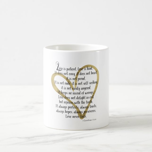 Taza De Café El amor es corazón paciente (Centro)