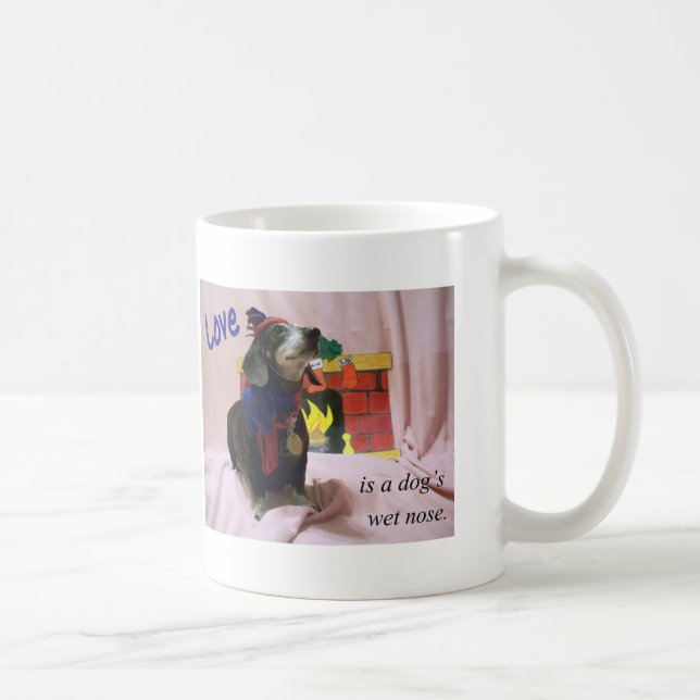 Taza De Café El amor es la nariz mojada de un perro (Derecha)