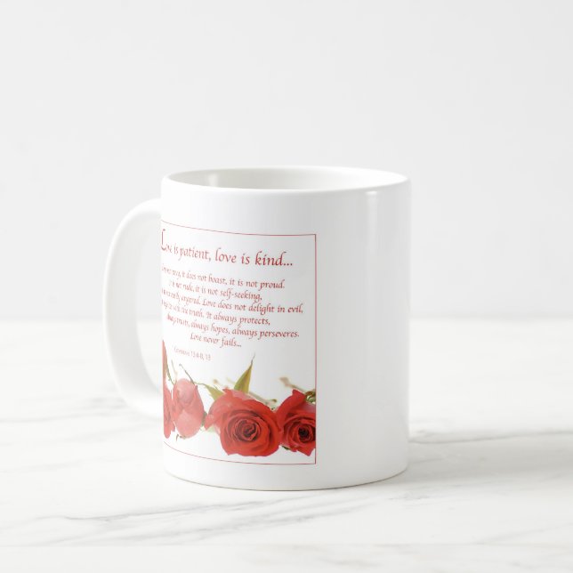 Taza De Café El amor es la rosa roja del paciente (Anverso izquierdo)