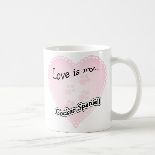 Taza De Café El amor es mi Cocker Spaniel (Derecha)
