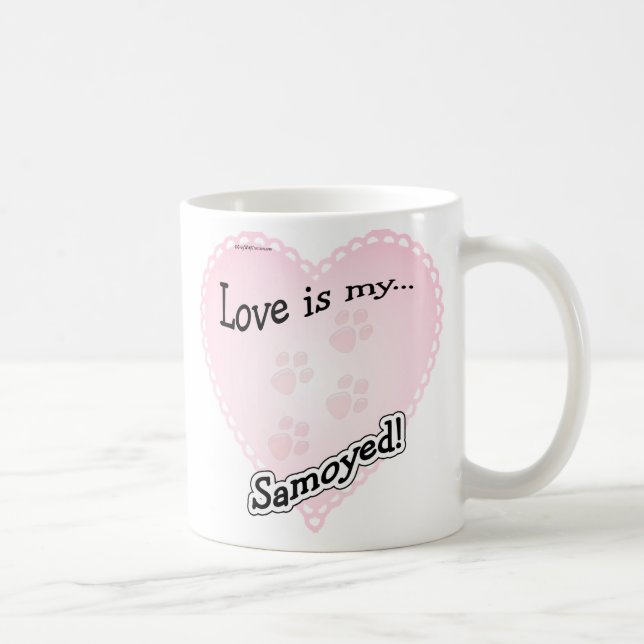 Taza De Café El amor es mi samoyano (Derecha)
