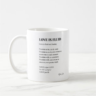 Taza De Café El amor es poesía fluida arte de la pared café taz