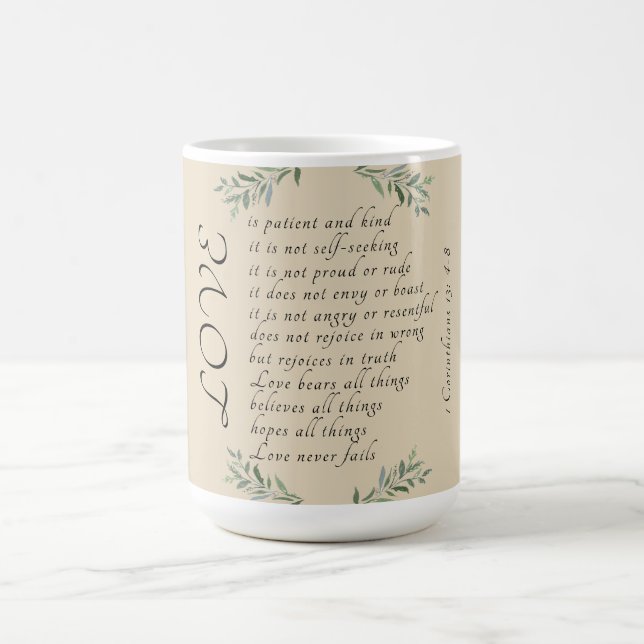 Taza De Café El amor es tazón de café paciente (Centro)
