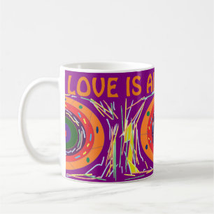 Taza De Café El amor es todo lo que necesitas del arte naranja