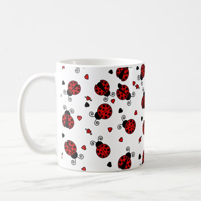 Taza De Café El amor fastidia mariquitas rojas (Izquierda)