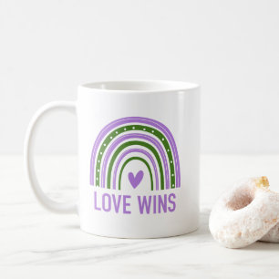 Taza De Café El amor gana el género arcoiris