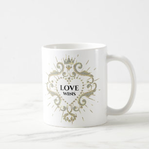 Taza De Café El amor gana San Valentín ensuciando el marco de l